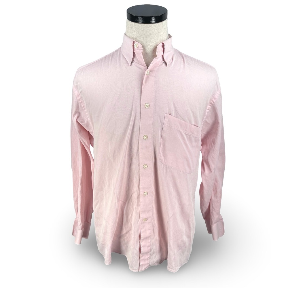 Valentino Uomo Pink Striped Button Down Dress Shirt Mens 16 32-33 Italian Fabric